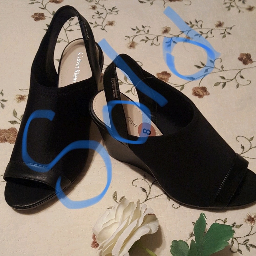 Calvin Klein black wedges